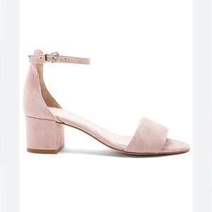 Free People Marigold Mauve Block Heel Suede Ankle Strapped Sandals